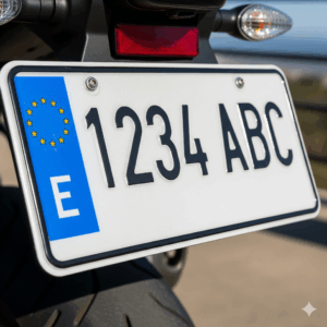 Forma de la matrícula de una moto en España