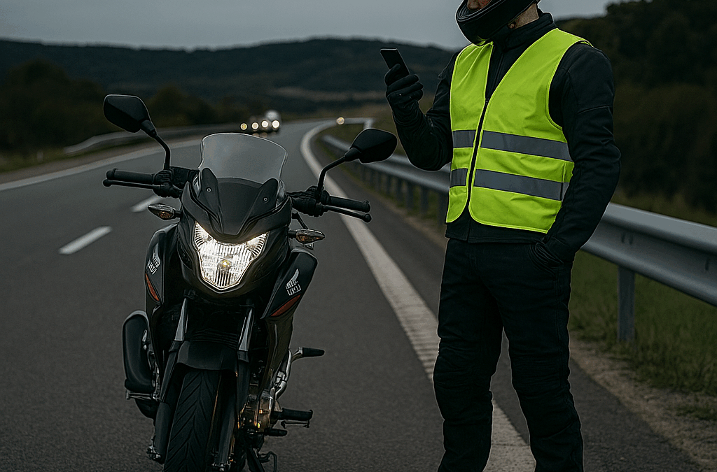 Normas en caso de avería de la moto en carretera
