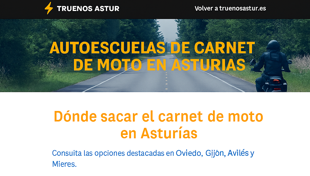 Autoescuelas carnet de moto en Asturias - Truenos Astur